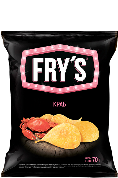 Чипсы из натурального картофеля «FRY’S» со вкусом «Краб» 70г